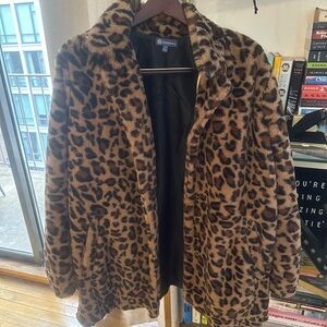 Democracy Leopard Print Teddy Jacket
